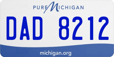 MI license plate DAD8212
