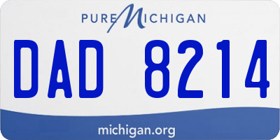 MI license plate DAD8214