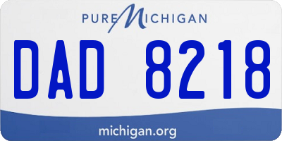 MI license plate DAD8218