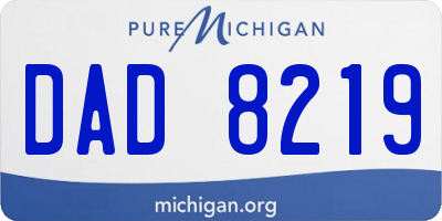 MI license plate DAD8219