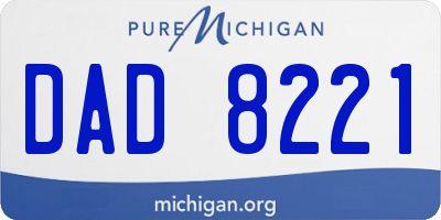 MI license plate DAD8221