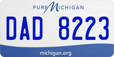 MI license plate DAD8223