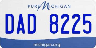 MI license plate DAD8225