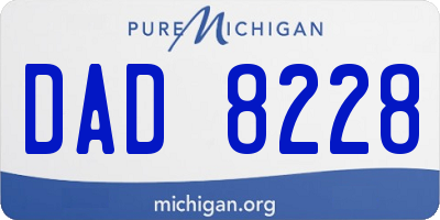 MI license plate DAD8228
