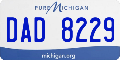 MI license plate DAD8229