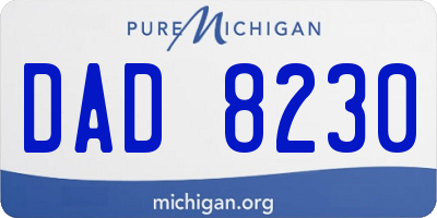 MI license plate DAD8230