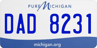 MI license plate DAD8231