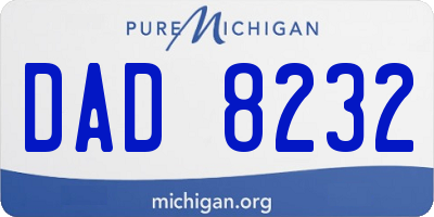MI license plate DAD8232