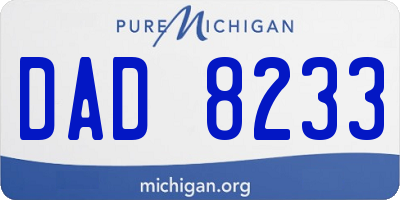 MI license plate DAD8233