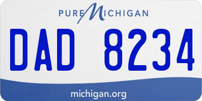 MI license plate DAD8234