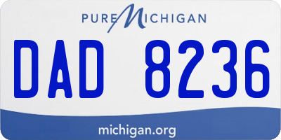 MI license plate DAD8236