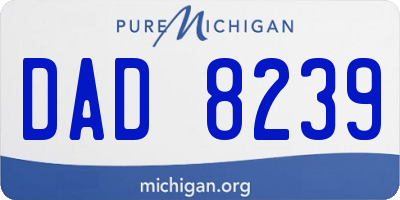 MI license plate DAD8239