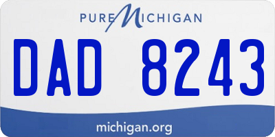 MI license plate DAD8243