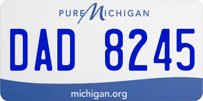MI license plate DAD8245