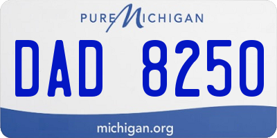 MI license plate DAD8250