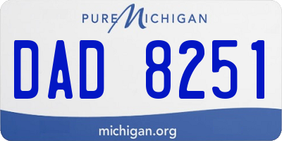 MI license plate DAD8251