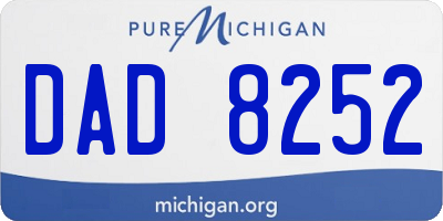 MI license plate DAD8252