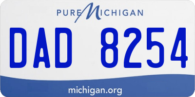 MI license plate DAD8254