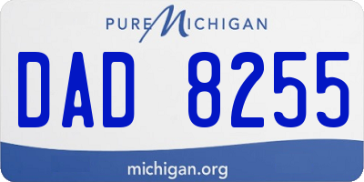 MI license plate DAD8255