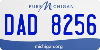 MI license plate DAD8256