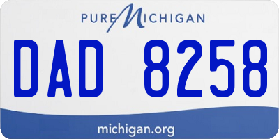 MI license plate DAD8258