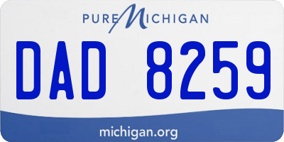 MI license plate DAD8259