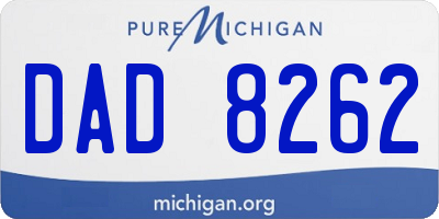 MI license plate DAD8262