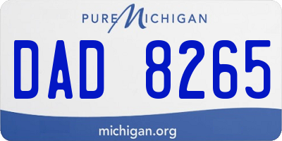 MI license plate DAD8265