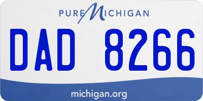 MI license plate DAD8266