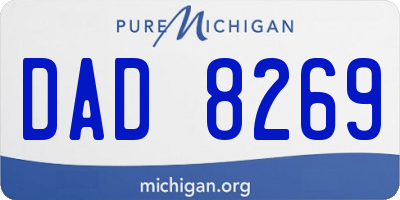 MI license plate DAD8269