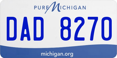 MI license plate DAD8270