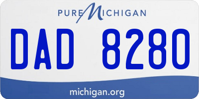 MI license plate DAD8280