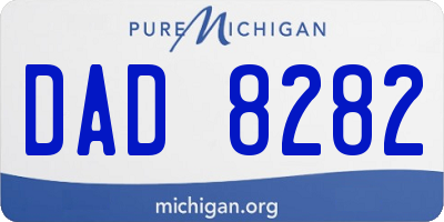 MI license plate DAD8282