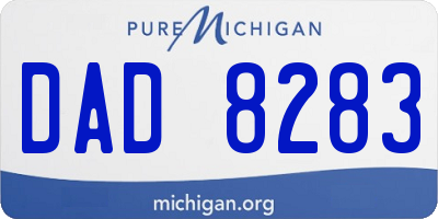 MI license plate DAD8283