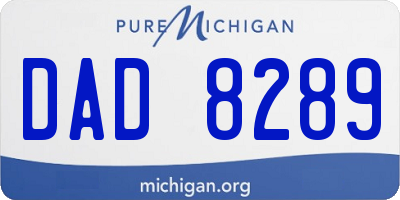 MI license plate DAD8289