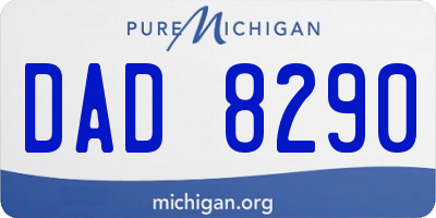 MI license plate DAD8290