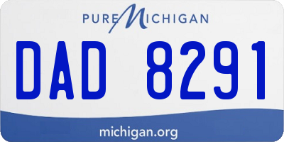 MI license plate DAD8291