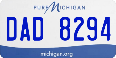 MI license plate DAD8294