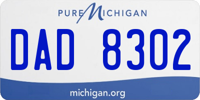 MI license plate DAD8302