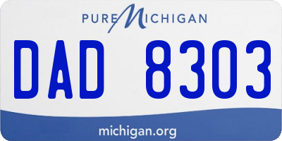 MI license plate DAD8303