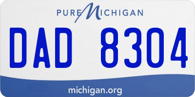 MI license plate DAD8304