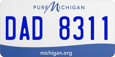 MI license plate DAD8311