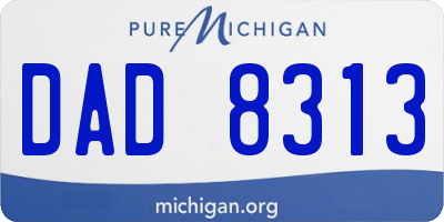 MI license plate DAD8313