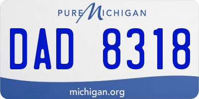 MI license plate DAD8318