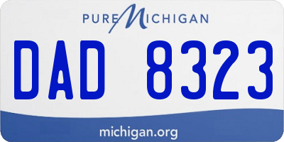 MI license plate DAD8323