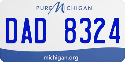 MI license plate DAD8324