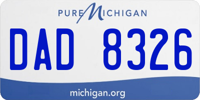MI license plate DAD8326