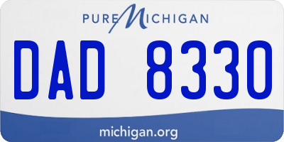 MI license plate DAD8330