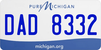 MI license plate DAD8332