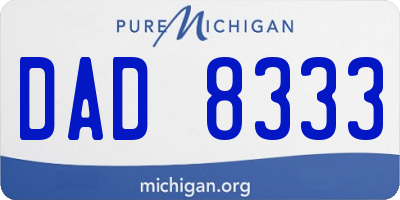 MI license plate DAD8333